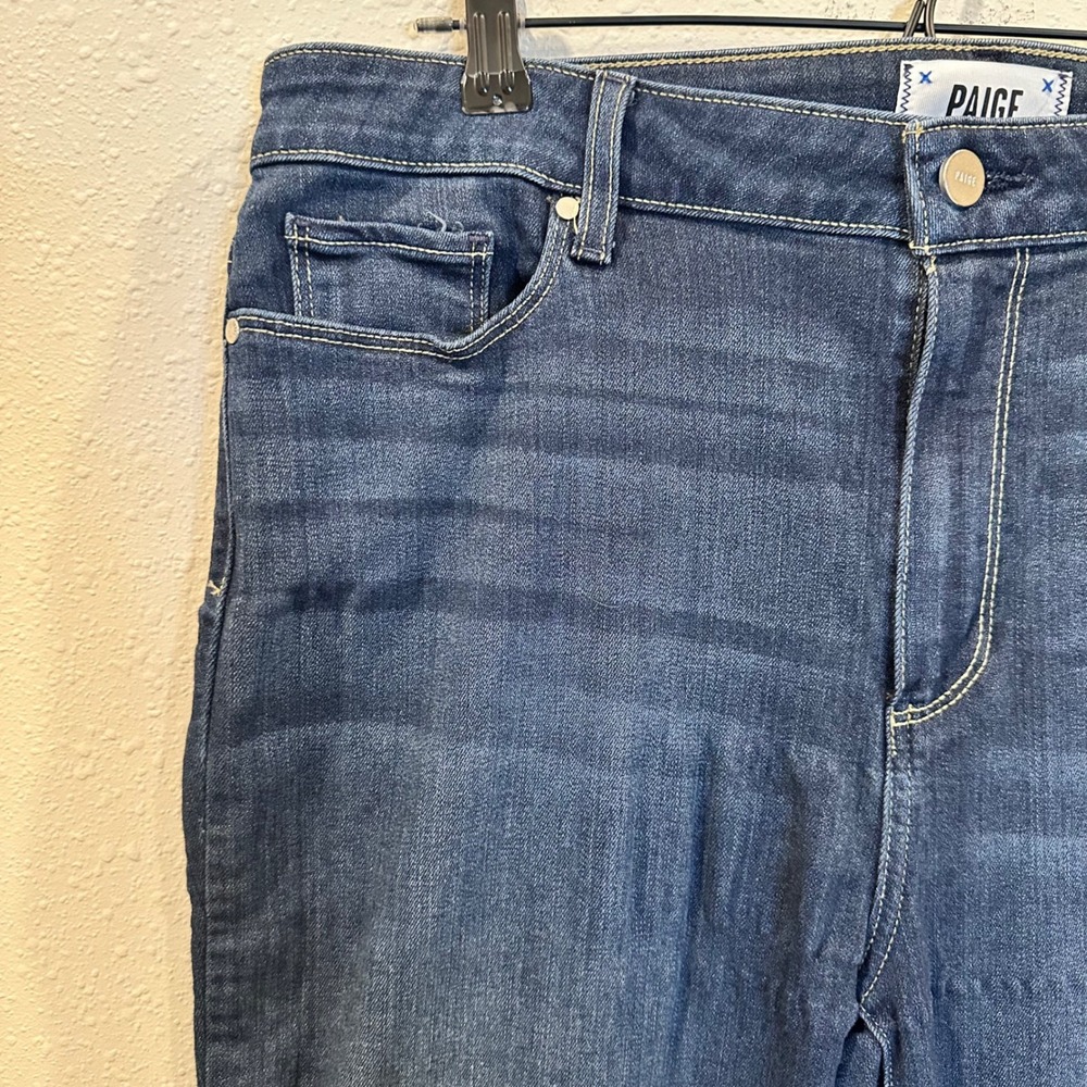 PAIGE Hoxton Ankle Jeans Womens 32 Dark Blue High Rise Skinny‎ Stretch Denim - Picture 14 of 16